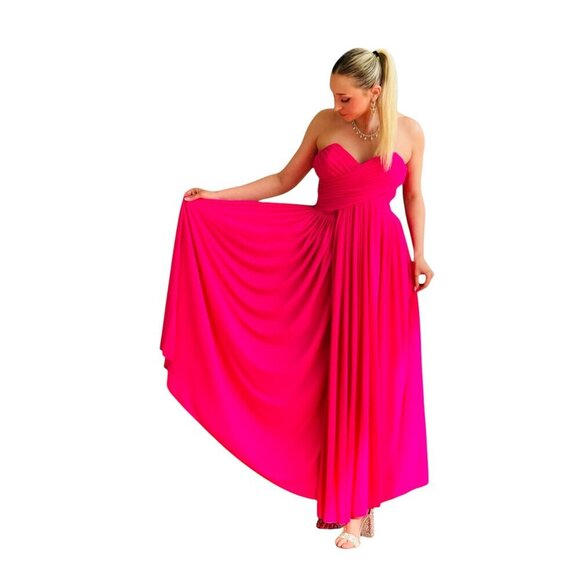 Goettx Dresses & Skirts - Goettx Hot Pink Grecian style Vintage Dress  Size 4